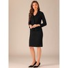 Allegra K Women's Dress Business Solid V Neck Office Notched Lapel Blazer 2 Pieces Suit Sets Outfit - 4 of 4