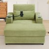 TiramisuBest 42.5" Chaise Lounge Armchair with Ottoman, Dual USB Ports, Cup Holders & Phone Holder, Green - 2 of 4