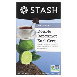 Stash Tea, Black Tea, Double Bergamot Earl Grey, 18 Tea Bags, 1.1 oz - 1 of 3