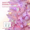 Prelit Christmas Tree with Lights, Snow Flocked Artificial Skinny Pencil Tree, Foldable Base, Xmas Decor - 4 of 4