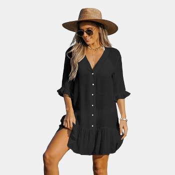 Women's Ruffled Swim Cover Up Dress -Cupshe