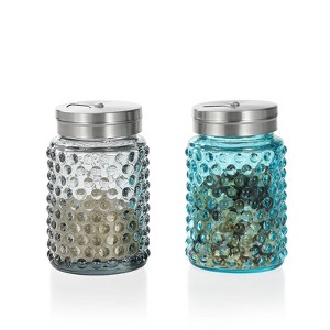 Slickblue Traditional Hobnail Aqua Blue & Smoke Grey Salt and Pepper Shaker Set - 4 oz. - 1 of 4