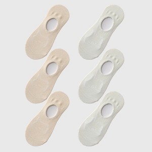 Alilang Women's Non-slip No Show Socks 6pk Invisible Liner Adorable Bear - 1 of 3