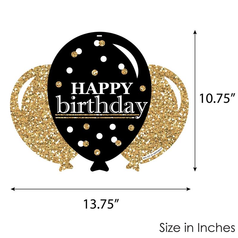 Big Dot of Happiness Adult Happy Birthday - Gold - Hanging Porch Birthday Party Outdoor Decorations - Front Door Decor - 1 Piece Sign, 5 of 9