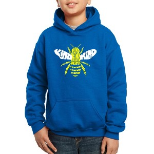 LA Pop Art Boy's Word Art Hooded Sweatshirt - Bee Kind - 1 of 4