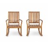 Christopher Knight Home Raeburn Outdoor Rustic Acacia Wood Slatted Design Accent Rocking Chair (Set of 2) - 2 of 4