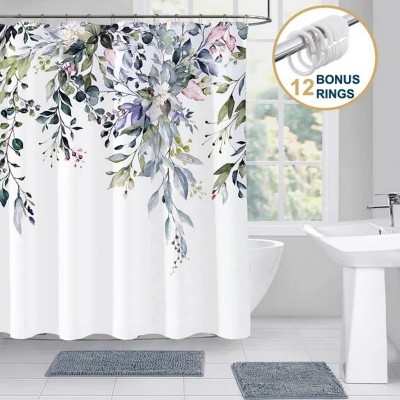 LunaLulinlk Shower Curtain with Hooks – Heavy-Duty Mold/Mildew-Resistant