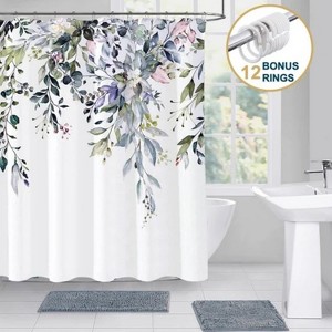 LunaLulinlk Shower Curtain with Hooks – Heavy-Duty Mold/Mildew-Resistant - 1 of 4