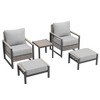 Sonkuki Outdoor Furniture Set Patio Conversation Sofa with Coffee Table Set, All-Weather PE Rattan Couch with Cushion - 2 of 4