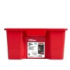 (4 pack) Garage Storage Bin Small Plastic Nesting/Stacking, Red - 3 of 4