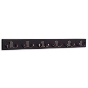 BirdRock Home Dual Hook Coat and Hat Rack - 6 Dual Hooks - 1 of 4