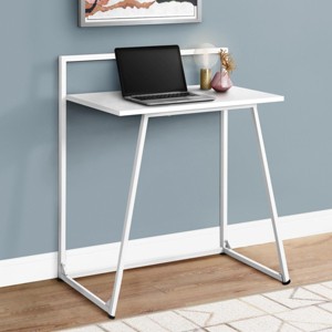 INFURNIC Desks 30"L Compact Computer Desk with Laminate Top and Sturdy Metal Frame for Small Spaces, White, 29.5"*17.75"*34" - 1 of 4