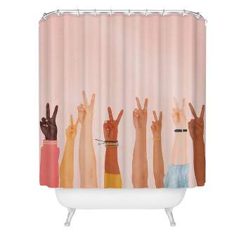 Nadja Peace Heavy Shower Curtain - Deny Designs