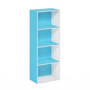 Furinno 4-Tier Open Bookcase 4-Cube Display Cabinet Floor Standing Storage Shelves Bookcase - 1 of 4