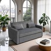 Futon Corduroy Sofa Bed with Adjustable Backrest, Pull-Out Bed, Storage Pocket, and 3-in-1 Convertible Design - 2 of 4