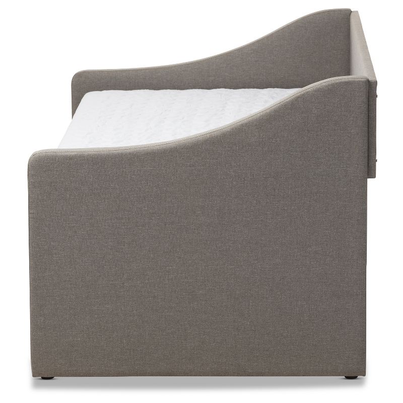 Barnstorm Modern and Contemporary Fabric Upholstered Daybed with Guest Trundle Bed - Twin - Gray - Baxton Studio, 4 of 7