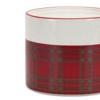 Festive Plaid Ceramic Candle Holders Set of Two by Melrose - 4 of 4
