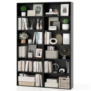 Tangkula 2PCS 70" all 6-Tier Bookcase w/ 6 Open Shelves Anti-Toppling Kits Living Room - 1 of 4