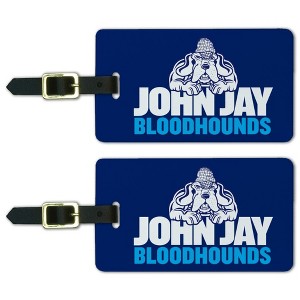 John Jay College of Criminal Justice Bloodhounds Logo Luggage ID Tags Suitcase CarryOn Cards  Set of 2 - 1 of 4