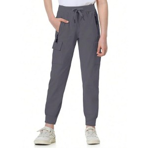 Mocamel Girls Drawstring Sport Jogging Pants Multi Zipper Pocket 8-14 Years for Outdoor and Casual - 1 of 4