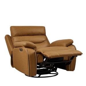 Electric Recliner Chair Dual OKIN Motor Rocking And 240 Degree Swivel Single Sofa Seat Infinite Position,Head Rest With Power Function - 1 of 4
