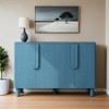 4-Door Buffet Cabinet with Storage, Wood Sideboard Cabinet with Unique Arc Handles and Adjustable Shelves for Dining Room - Leovsnove - 2 of 4