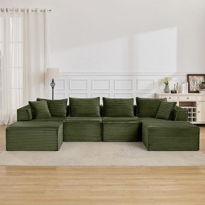 Cloud Modular Sectional Sofa,Modern Upholstered Couches, Comfort U/L Shaped Sofa,Deep Seat Corner Couch for Living Room - 1 of 4
