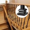 VEVOR Aluminum Alloy Baluster Shoes Stair Flat Shoe with Screw Holes for 1/2 Inch Scroll Basket Twist Knuckle Staircase Balusters, Black (50 Pcs) - 2 of 4