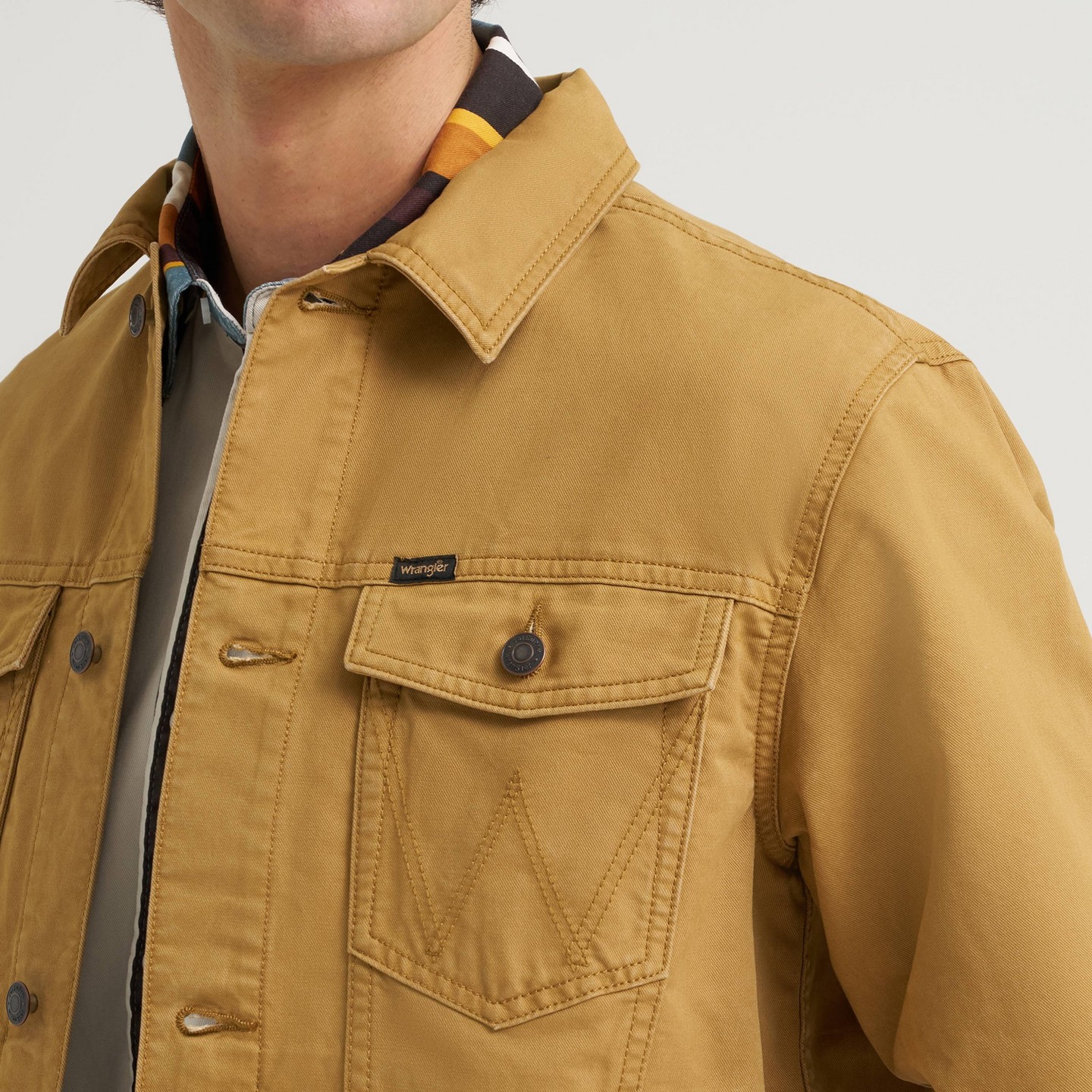 Мужская куртка Wrangler Sunstone Trucker Jean Jacket - Brown, цвет: Коричневый — фото 5