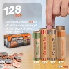 Coin Wrappers 128 PCS Assorted Preformed Coin Rolls Wrappers for Quarters, Pennies, Nickels & Dimes, Coin Wrappers for All Coins for Bank & Office - 2 of 4