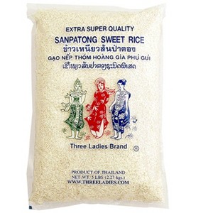 Three Ladies Sanpatong Sweet Rice or Sticky Rice Long Grain 5 lbs. (2.27 kgs) - 1 of 4