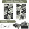 Outdoor Rug Waterproof Plastic Straw Rug Modern Reversible Patio Carpet with Stakes - 4 of 4