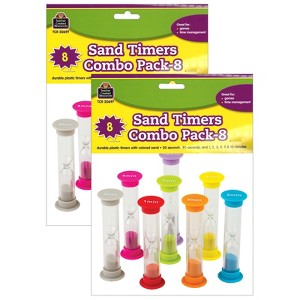 Teacher Created Resources Small Sand Timers Combo, Assorted Colors & Times, 8 Per Pack, 2 Packs - 1 of 2