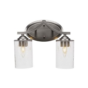 Toltec Lighting Zilo 2 - Light Vanity in  Graphite with 4" Clear Bubble Shade - 1 of 1