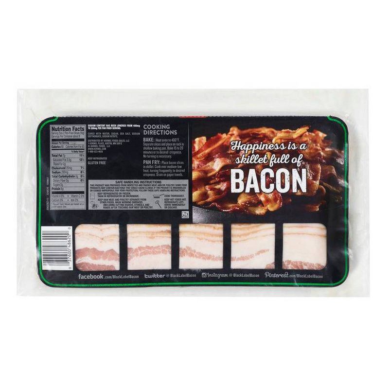 Hormel Black Label Lower Sodium Bacon - 16oz, 3 of 7