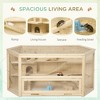 Whisen 3-Tier Wooden Large Hamster Cage & Pet Houses, Small Animal Exercise Play House - Natural - 4 of 4