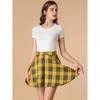 Allegra K Women's Plaid A-Line Zip Up High Waisted Skater Skirt - 2 of 4