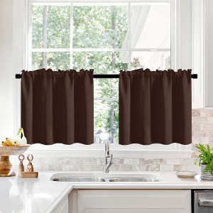 Deconovo Linen Sheer Curtains - Light Filtering Rod Pocket Drapes, 2 Panels - 1 of 4