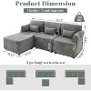 DYHOME 92.12" 2-Pc Modular Chenille Upholstered Sectional Sofa, Modern 3 Seater L-Shaped Compression Couch with Movable Ottoman - 2 of 4