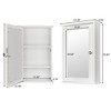 Karl Home Single Door Mirror Indoor Bathroom Wall Mounted Cabinet Shelf White - 4 of 4