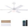 Kviflon 46 Inch Downrod Ceiling Fan with LED Light,5 Reversible Plywood Blades,APP and Remote Control - 2 of 4