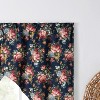 Ellis Bella Rose Stylish Medium Scale Printed Floral Pattern 1.5" Rod Pocket Tailored Swag 56"x36" Navy - 3 of 4