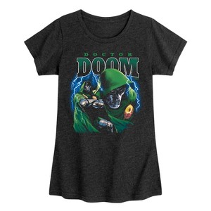 Girls' - Marvel - Fantastic Four Dr. Doom Collage Fitted Short Sleeve Graphic T-Shirt - 1 of 4