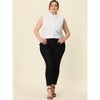 Agnes Orinda Women's Plus Size Sleeveless Office Work Button-Down Tank Top - 3 of 4