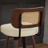 NicBex Rattan Bar Stools Set of 2/3 with Walnut Frame,26" Swivel Counter Height Stools with Padded Seats,Barstools for Kitchen Island & Bar - 4 of 4