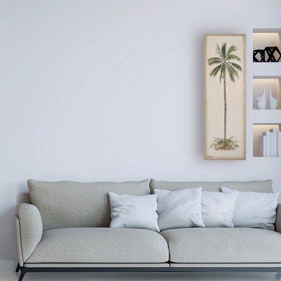 Debra Lake Palm Tree Profile Beige Canvas Art 24'' x 8''