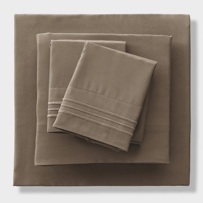 Solid 4 Piece Sheet Set Easy Care Ultra Soft Brushed Microfiber Bedding Deep Pocket Bed Sheets with Pillowcases  - Lux Decor Collection