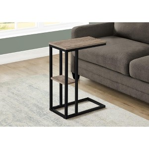 Sapphtopaz Modern C-Shaped End Table with Metal Base Frame Coffee Table with Rectangular Tabletop Sofa Side Table for Living Room,Bedroom - 1 of 4