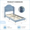 Twin Bed Frame with Lights, Stylish Velvet Platform Bed - 2 of 4