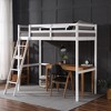 JOYMOR High Loft Bed Frame Twin Wooden Loft Bed for Kids, Junior, Teens, Adults Single Bed, No Box Spring Needed,White - 4 of 4